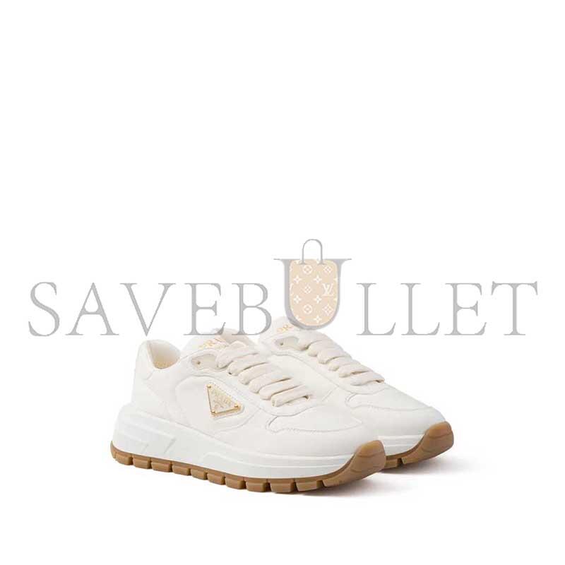Pra*a triangle-logo leather sneakers 1e804m